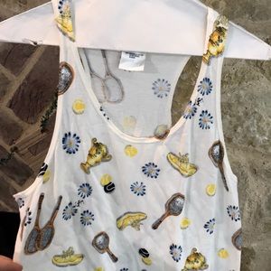 Escada Sport cotton dress. Tennis motif size 38